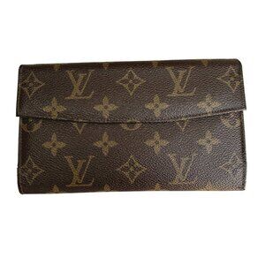 Louis Vuitton Vintage Monogram Canvas Trifold Wallet Card Holder Checkbook Cover